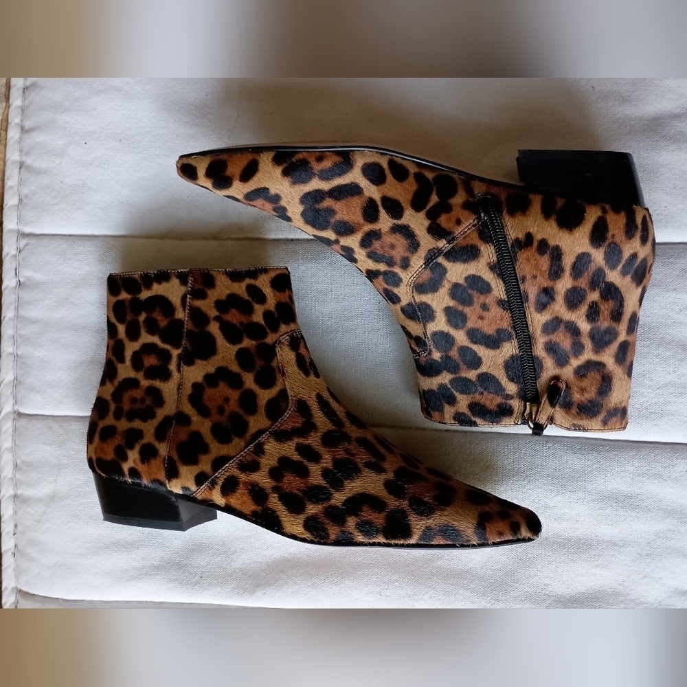 J Crew Leopard Print Leather Ankle Boots_8